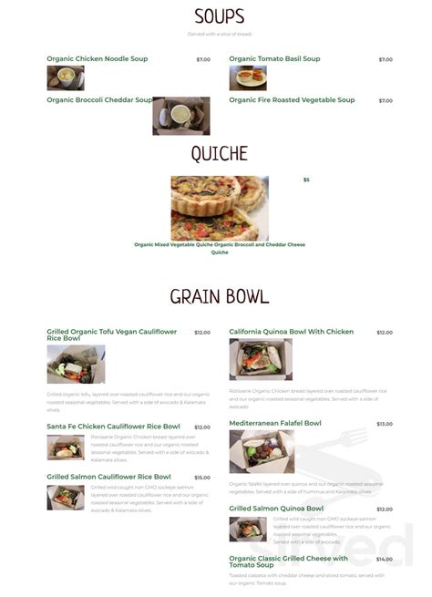 brooklyn organic kitchen menu|oc organic menu.